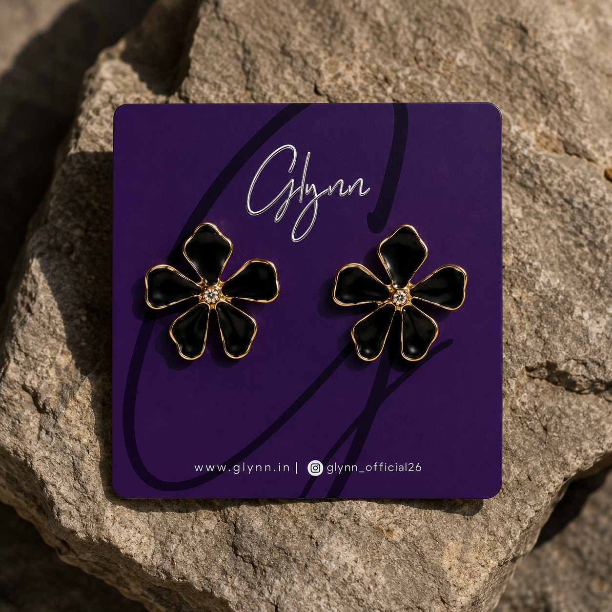 Midnight Blossom Statement Stud Earrings